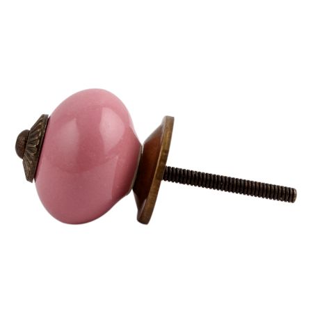 Pink Round Antique Fitting Ceramic Dresser Knob